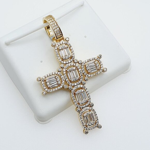 14K Gold Plated Cubic Zircon Pendant, EVBRS383 - Picture 1 of 9